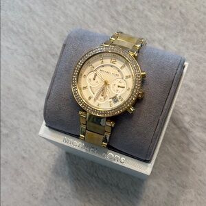 Michael Kors Gold-Tone Watch with Crystal Details